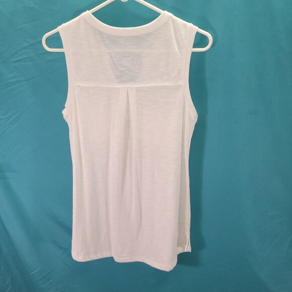 White Sonoma Sleeveless V-Neck Top With Pockets Medium Size - Picture 6 of 8